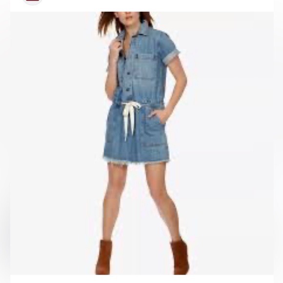 Lucky Brand woman’s denim drawstring jeans mini dress - Picture 2 of 14